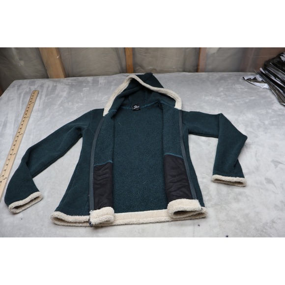 Kuhl Jacket Girls XL Green Apres Full Zip Fleece Sweater Hiking Travel Warm Soft - Picture 2 of 11